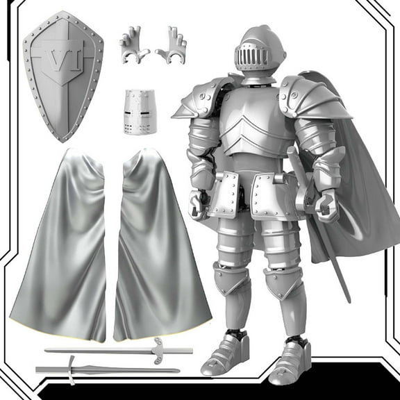 YUNAFFT Robot T13 Action Figure PVC Model Titan 13 Medieval Knights Multi-Joint Movable Dummy 13 Action Figure, Full Body Mobile Robot Desktop Decoration