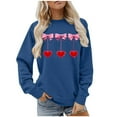 thumbnail image 1 of YUNAFFT Romantic Valentine Print Round Neck Long Sleeve Sweatshirt for Women Casual Comfort Fit Athletic Lounge Wear, 1 of 5