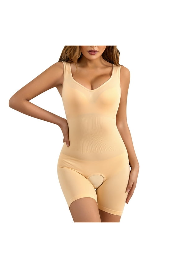 Shapewear for Women Plus Size Ladies Seamless One-Piece Open Crotch Body Shaper Abdominal Lifter Hip Shaper Underwear Stretch Slimming Body Corset