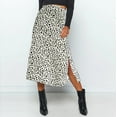 thumbnail image 1 of YUNAFFT Skirt for Women Plus Size Clearance Womens Fashion Leopard Print Zipper High Waist Casual Satin Mid Calf Skirt, 1 of 5
