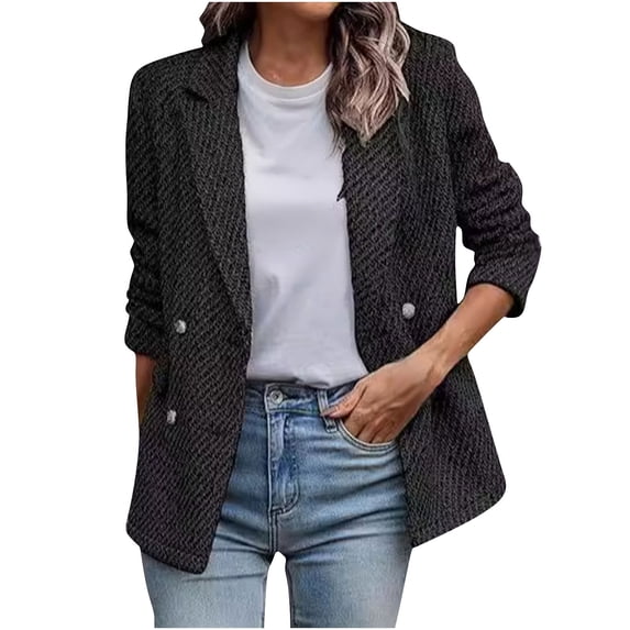 YUNAFFT Sleek Lightweight Tailored Blazer Jacket for Women Office Wear Modern Fit Long Sleeve