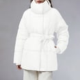 thumbnail image 1 of YUNAFFT Slimming Thickened Waist-Cinching Winter Coat with Turn-Down Collar Warm Lightweight Outerwear for Women, 1 of 9