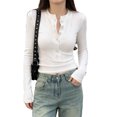 thumbnail image 1 of YUNAFFT Slimming Waist Shaping Long Sleeve Top for Women with V-Neck and Matte Stretch Fabric, 1 of 7