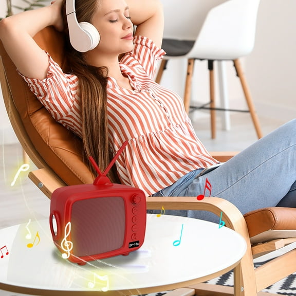 YUNAFFT Small Digital FM Radio Bluetooth Speaker, Handheld Rechargeable Radio Wireless Speaker, LCD Display, Double Speakers, Headphone Jack