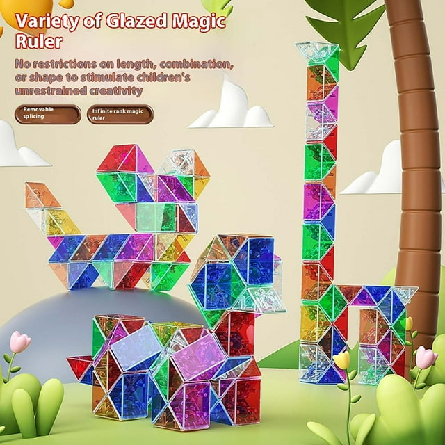 YUNAFFT Snake Fidget Toy Cube Twist Puzzle, Large Size Jelly Magic Snake Toy Brain Teaser Stocking Stuffers Party Favors Game Goodie Bags Fillers for Kids Adults Teens