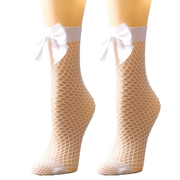 Babysbule Socks for Women and Men Women Mesh Breathability Big Bow Net Socks Short Fishnet Thin Socks Stockings