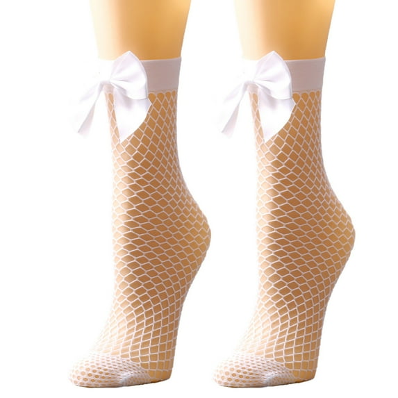 Babysbule Socks for Women and Men Women Mesh Breathability Big Bow Net Socks Short Fishnet Thin Socks Stockings