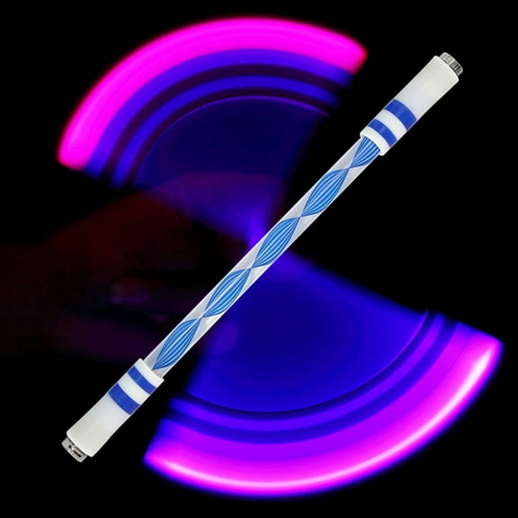 YUNAFFT Spinning Rotating Pen LED Rolling Finger Rotating Pen Anti Slip Coating Spinning Pen Resistant Fingertip Toy for Student Entertainment, Spiral Style