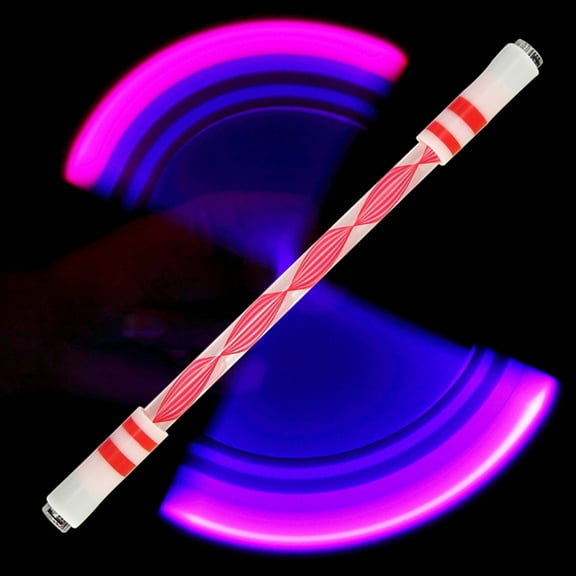 YUNAFFT Spinning Rotating Pen LED Rolling Finger Rotating Pen Anti Slip Coating Spinning Pen Resistant Fingertip Toy for Student Entertainment, Spiral Style