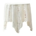 thumbnail image 1 of YUNAFFT Square Small Table Cloth - Ivory Crochet Tablecloth for Round Coffee Table, 1 of 6