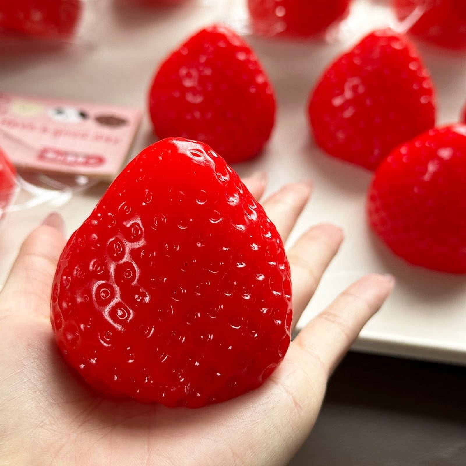 YUNAFFT Strawberry Stress Ball, Squishies Strawberry, Stress Relieving, Squeeze Strawberry Perfect for Relieving Stress and Anxiety