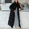 thumbnail image 1 of YUNAFFT Stylish Casual Longline Hooded Faux Leather Jacket for Women - Breathable Comfortable Outerwear with Solid Color Design, 1 of 6