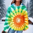 thumbnail image 1 of YUNAFFT Stylish Tie-Dye Print Hooded Sweatshirt with Pockets for Women - Cozy Long Sleeve Pullover, 1 of 6