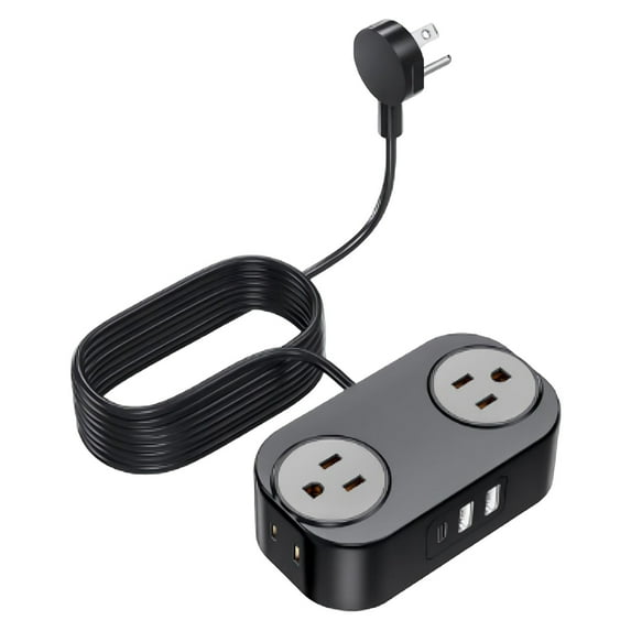 YUNAFFT Travel Power Strip, 4 Outlets 3 USB Ports (1 USB C) with 4FT Wrapped Short Extension Cord, Compact Power Strip for Hotel Travel Essentials