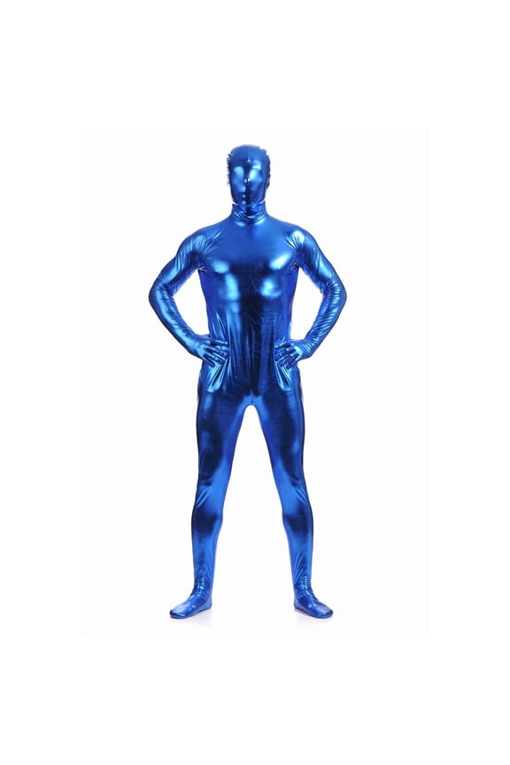 Unisex Coated Solid Color Full Coverage Bodysuit with Smooth Stretch Fit for Role Play