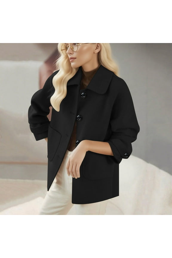 Warm Comfort Wool-Blend Single-Breasted Coat Modern Minimalist Versatile Outerwear for Women