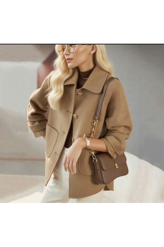Warm Comfort Wool-Blend Single-Breasted Coat Modern Minimalist Versatile Outerwear for Women