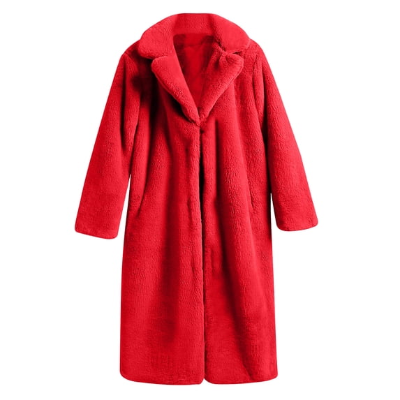 YUNAFFT Warm Stretchy Faux Fur Trim Coat with Flocked Lining Winter Outerwear for Women