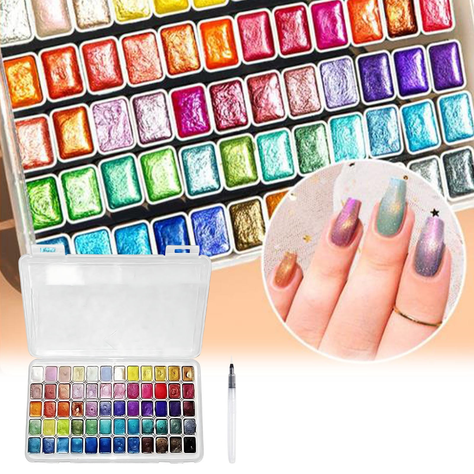 YUNAFFT Watercolor Painting Set, Shimmer Paint Set, Glitter Watercolour Solid Paint Box, Art Supplies Kit for Adult Kid Painting Lovers(4 Pack)