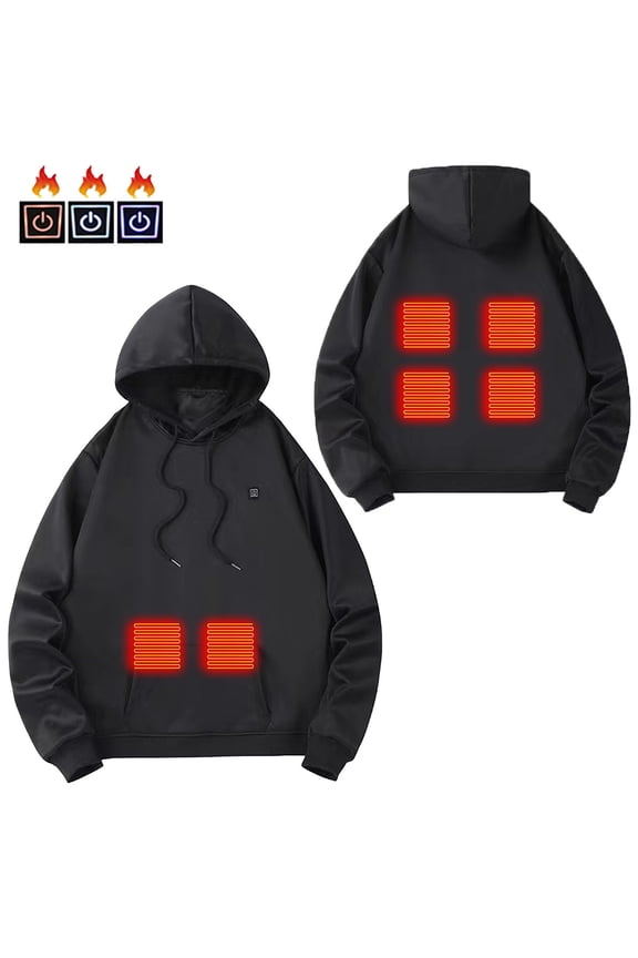 Winter Smart Heating Thermal Hoodie with 6-Zone Temperature Control for Men and Women