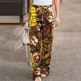 thumbnail image 1 of YUNAFFT Women High Waist Casual Wide Leg Long Pants Women High Waist Pants Vintage Print Stylish Floral Printing Waist Tie Wide-Leg Pants, 1 of 5