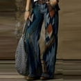 thumbnail image 1 of Babysbule Women High Waist Casual Wide Leg Long Pants Women's Fashion Comfortable Printed Straight Casual Trousers Pants, 1 of 3