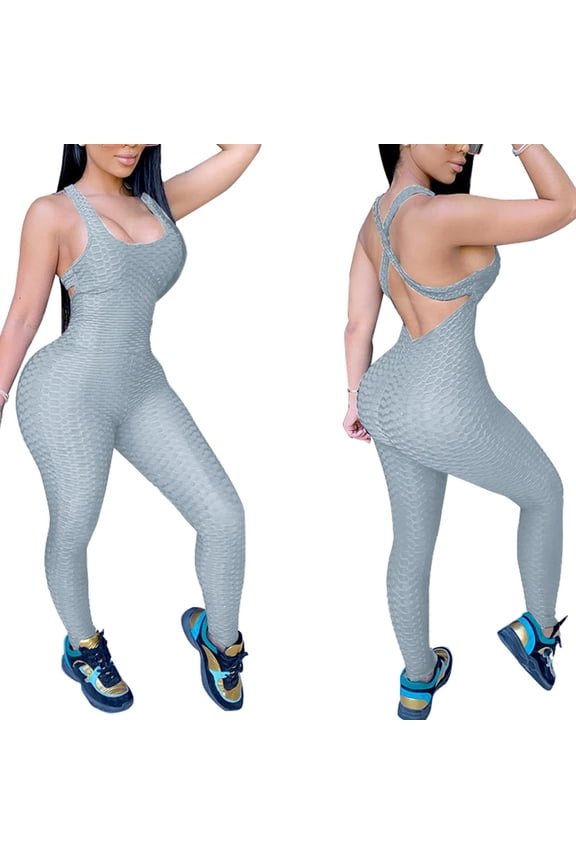 Women High Waist Yoga Pants Sport Trousers Women's Large Size Backless Yoga Exercise Fitness Pants Skinny Jumpsuit