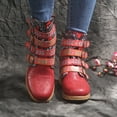 thumbnail image 1 of Babysbule Women's Boot Fashion Vintage Red Large Printed European and American Style Leather, 1 of 9
