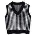 thumbnail image 1 of YUNAFFT Women's Fashion Sweater Clearance, Women's Casual V-Neck Pullover Shirt Collision Color Sleeveless Sweater Vest, 1 of 6