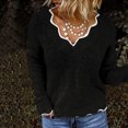 thumbnail image 1 of YUNAFFT Women's Fashion Sweater Clearance, Women's Fashion Casual Long Sleeve Stripe V-neck Knitted Sweater Tops, 1 of 9