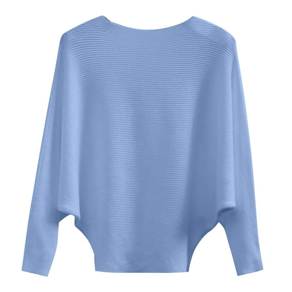 Babysbule Women's Fashion Sweater Fashion Women's Fashion Long Sleeves Round Neck Loose Pullover Tops Blouse Knitted Sweater