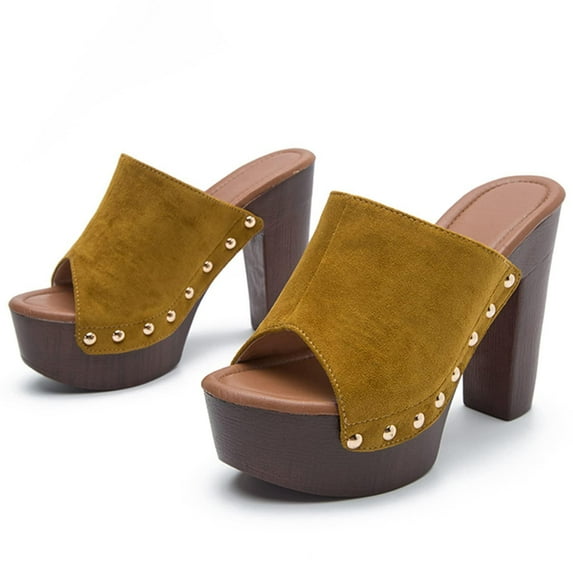 YUNAFFT Women's High Heels, New Fish Mouth High-heeled Thick-heeled Thick-soled Comfortable Women's Sandals Discount