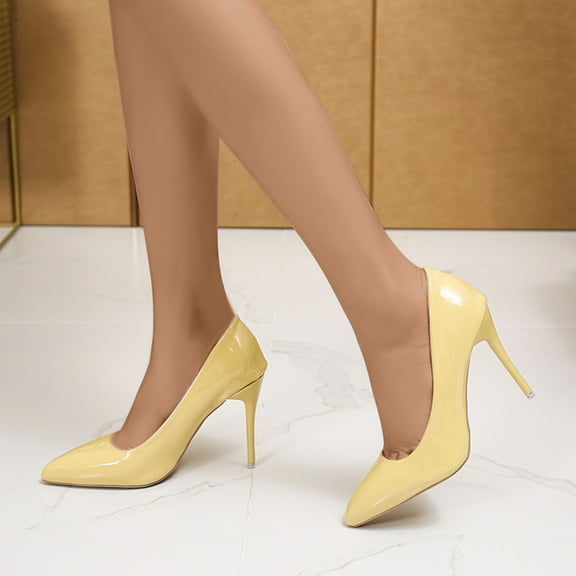 Babysbule Women's High Heels, Spring And Fashion Shallow Mouth Pointed Thin Heels Women's Shoes