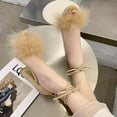 thumbnail image 1 of YUNAFFT Women's High Heels, Women's Summer Casual Peep Toe Sandals Lace-Up Solid Color High Heel Chunky Heel Shoes Discount, 1 of 5