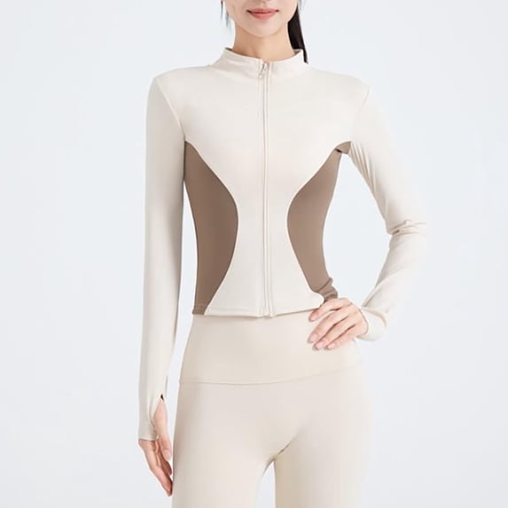 YUNAFFT Women's Sport Yoga Jacket Full-Zip Lightweight Breathable Mesh Long Sleeve Athletic Wear for Casual Outfits