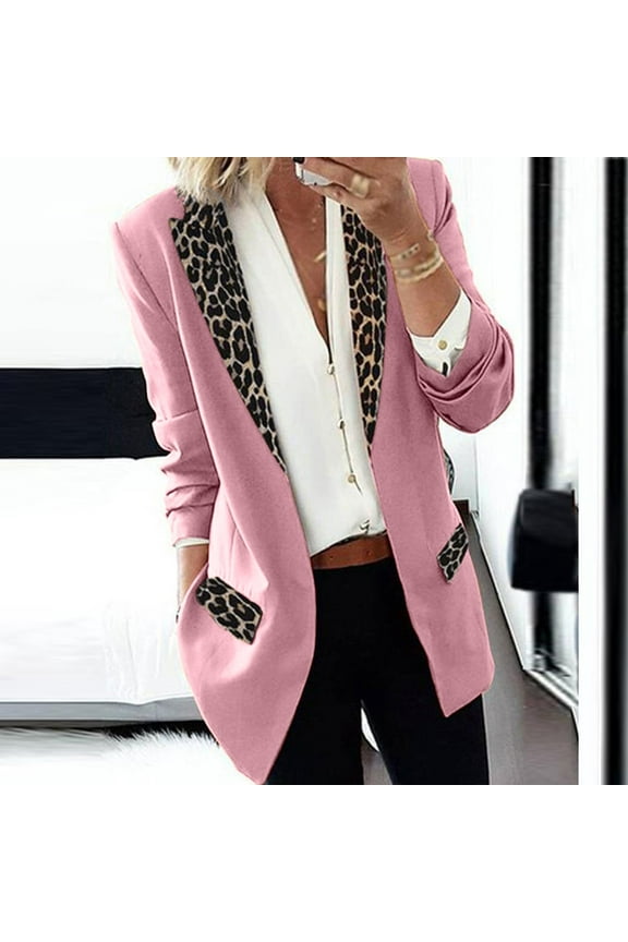 Women's Tops, Jackets& Coat Fashion Fahion Women's Lapel Cape Leopard Notch Laple-Blazer Casual Office Suit Outwear