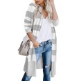 thumbnail image 1 of YUNAFFT Women's Tops, Jackets& Coat Clearance, Fashion Women Casual Stripes Patchwork Long Sleeves Sweater Cardigan Blouse Tops, 1 of 5