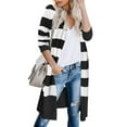 thumbnail image 1 of YUNAFFT Women's Tops, Jackets& Coat Clearance, Fashion Women Casual Stripes Patchwork Long Sleeves Sweater Cardigan Blouse Tops, 1 of 5
