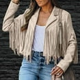 thumbnail image 1 of YUNAFFT Women's Tops, Jackets& Coat Clearance, Fringe Coat for Women Faux Suede Leather Cowboy Style Coat Long Sleeve Tassels Cardigan Coat, 1 of 9