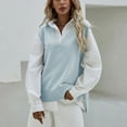 thumbnail image 1 of YUNAFFT Women's Tops, Jackets& Coat Clearance, Ladies Vest Vest Sweater Slim V-Neck Vest Knit Sweater Ladies Sleeveless Hooded Casual Jacket, 1 of 6