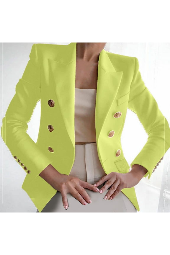Women's Tops, Jackets& Coat Fashion Women Buttons Long Sleeve Solid Office Coat Cardigans Suit Jacket Long Outwear