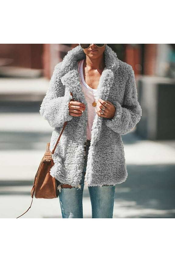 Women's Tops, Jackets& Coat Fashion Women Plus Size Winter Warm Loose Plush Hooded Jacket Coat