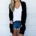 thumbnail image 1 of YUNAFFT Women's Tops, Jackets& Coat Clearance, Women's Solid Color Long Sleeve Casual Tops Blouse With Pocket And Button Cardigan, 1 of 5