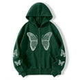 thumbnail image 1 of YUNAFFT Women's Tops, Jackets& Coat Clearance, Womens Heart Print Gothic Style Long Sleeve Hoodlies Zipper Thermal Hoodie With Cropped Zip Up Women Coat, 1 of 6
