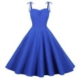thumbnail image 1 of YUNAFFT Womens Dresses Women Vintage Solid Spaghetti Strap Casual Evening Party Prom Dress Sale, 1 of 9