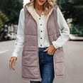 thumbnail image 1 of YUNAFFT Womens Fall Reversible Vests Sleeveless Fleece Jacket Zip Up Hoodie Pockets Long Warm Winter Coat Outerwear, 1 of 7