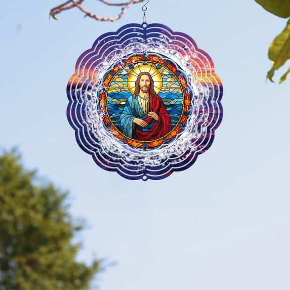 YUNAFFT Yard Wind Spinner Outdoor, Holy Mother Garden Wind Spinners for Outside, Great Gift & Outdoor Indoor Decoration, Jesus