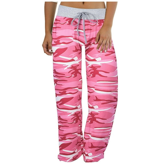 YUNAFFT Yoga Pants for Women Clearance Plus Size Fashion Womens Comfy Stretch Print Drawstring Wide Leg Lounge Pants