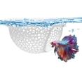thumbnail image 1 of YUNBAO Floating Betta Hide & Shrimp Cave – All-in-One Aquarium Hammock, Feeder, and Safe Resting Spot for Stress-Free Fish Tanks,  Small Fish Bowl Decoration, White, 1 of 9