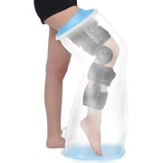 YUNCHI Extra Large Cast Cover for Leg in Shower with Anti-Slip Sole, TPU Reusable Knee Cover for Showering after Surgery